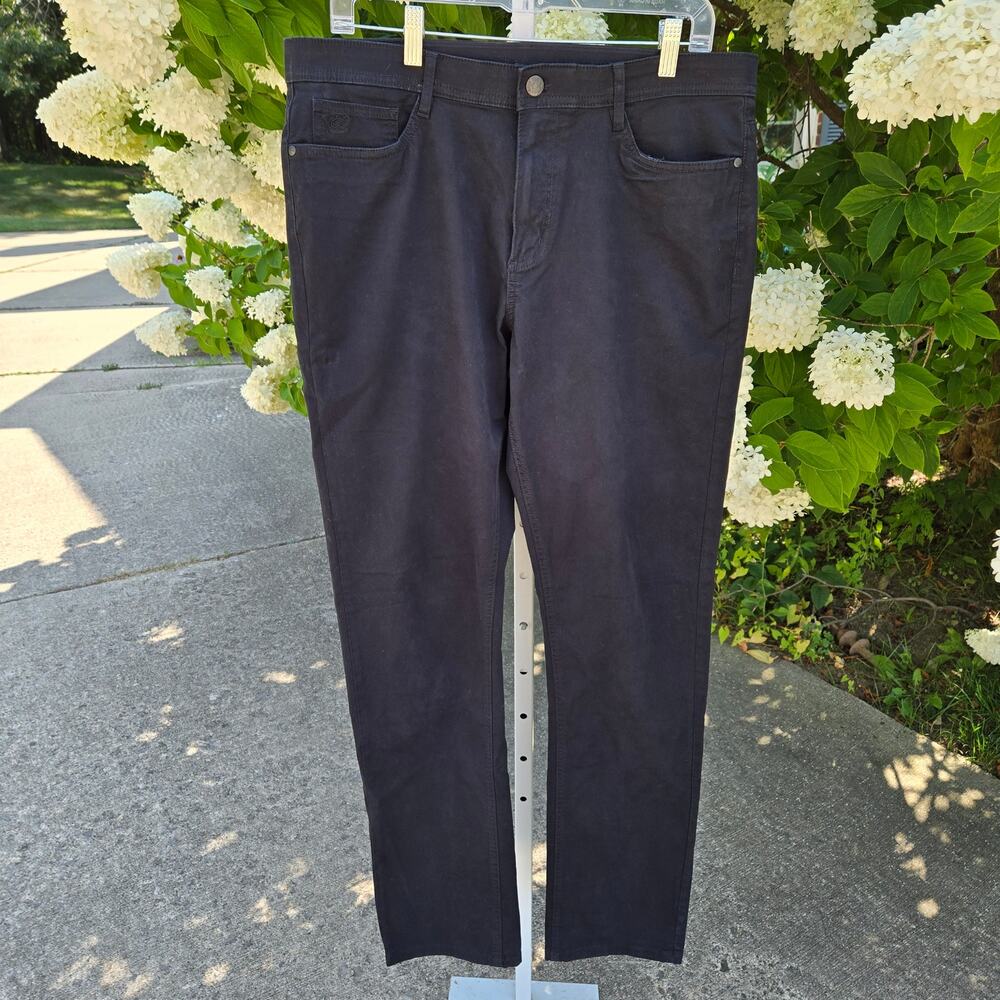 English Laundry Men's Black Brushed Chino Pant Flat Front Stretch Office size 34